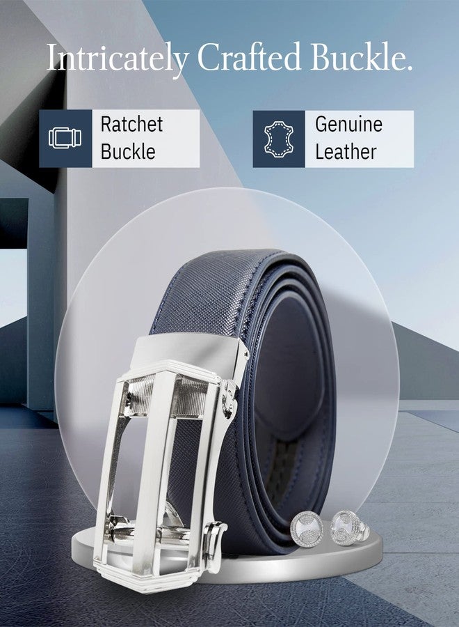 Access Denied Leather Ratchet Belts For Men - Mens Belt With Automatic Buckle For Suits Jeans And Uniform - Image 2